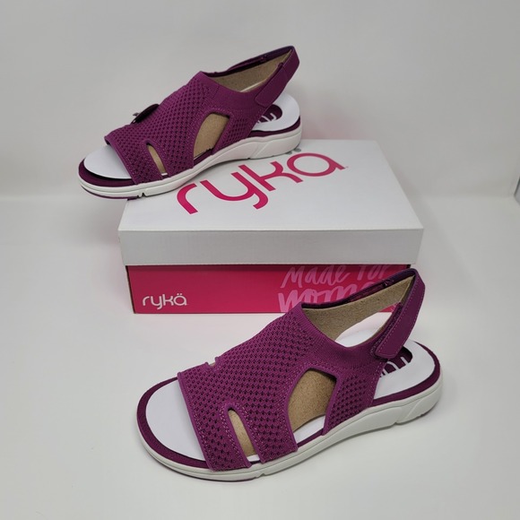 Ryka Shoes - Ryka Women's Stretch Knit Sport Slingback Sandals Micha Magenta Sz 7.5W